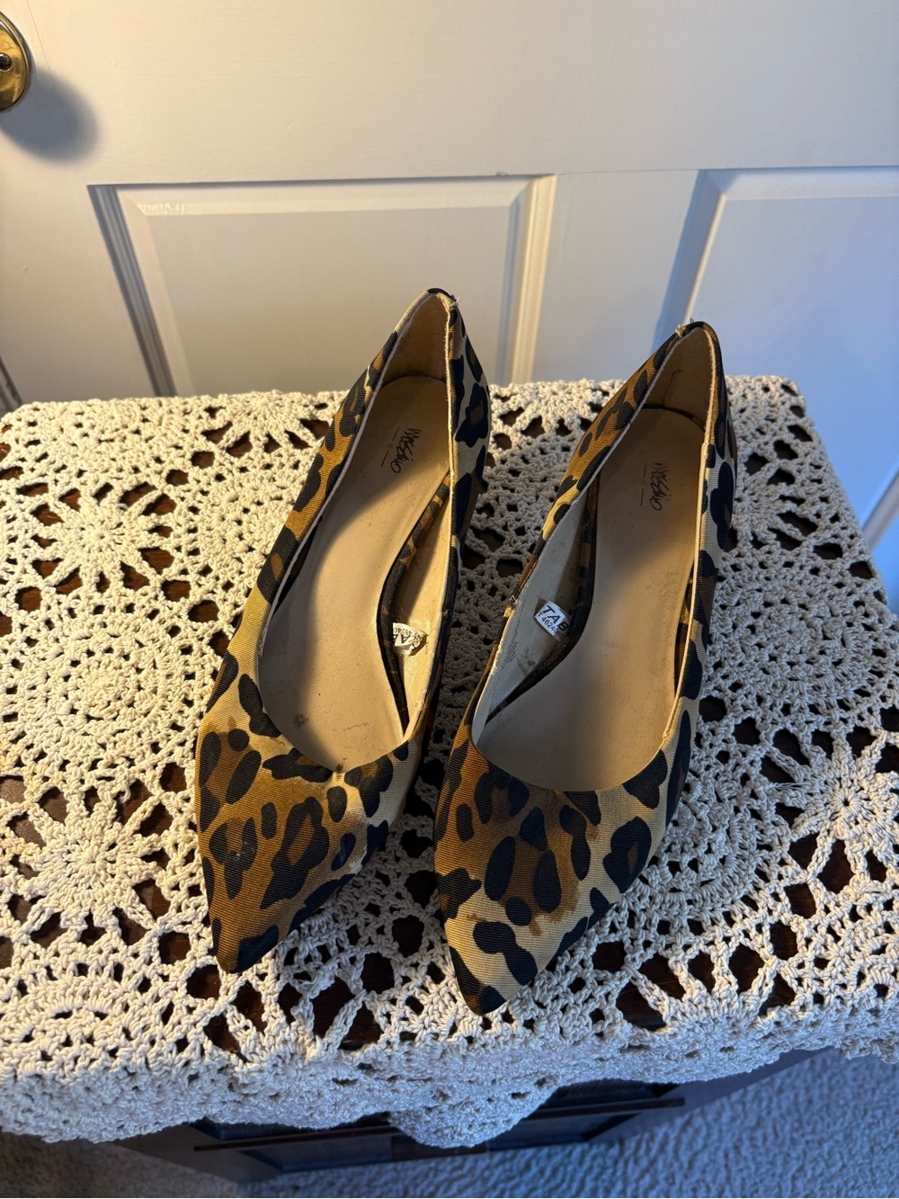 Mossimo Supply Co. Leopard Print Pointed Toe Flats - Tan/Black